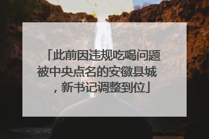 此前因违规吃喝问题被中央点名的安徽县城，新书记调整到位