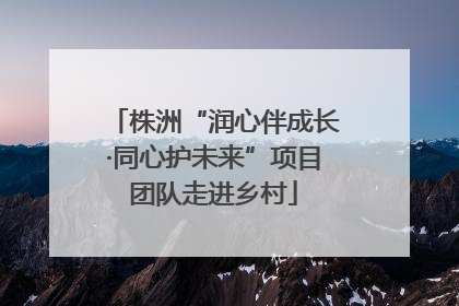 株洲“润心伴成长·同心护未来”项目团队走进乡村