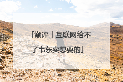 潮评丨互联网给不了韦东奕想要的