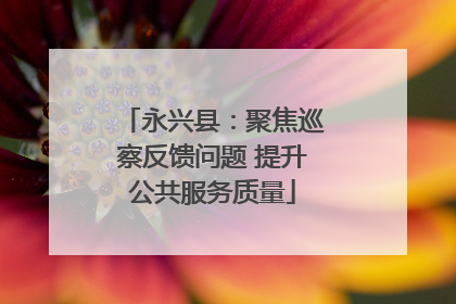永兴县：聚焦巡察反馈问题 提升公共服务质量