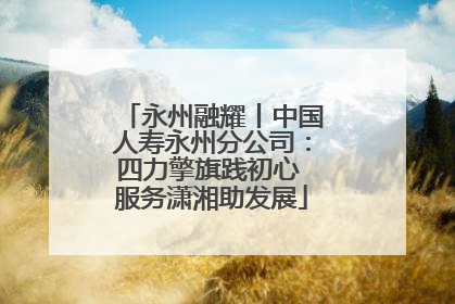 永州融耀丨中国人寿永州分公司：四力擎旗践初心 服务潇湘助发展