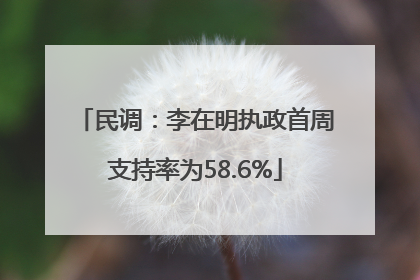民调：李在明执政首周支持率为58.6%