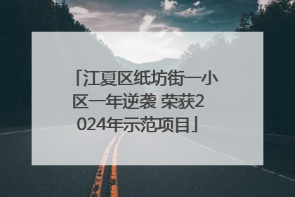 江夏区纸坊街一小区一年逆袭 荣获2024年示范项目