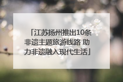 江苏扬州推出10条非遗主题旅游线路 助力非遗融入现代生活