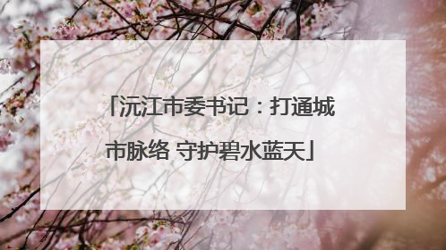 沅江市委书记：打通城市脉络 守护碧水蓝天