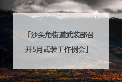 沙头角街道武装部召开5月武装工作例会
