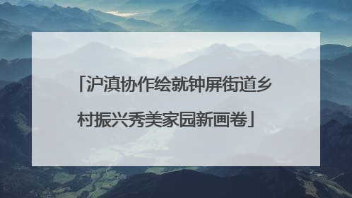 沪滇协作绘就钟屏街道乡村振兴秀美家园新画卷