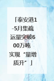 泰安港1-5月集疏运量突破600万吨 实现“量增质升”