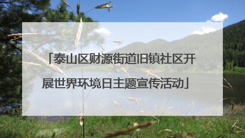 泰山区财源街道旧镇社区开展世界环境日主题宣传活动