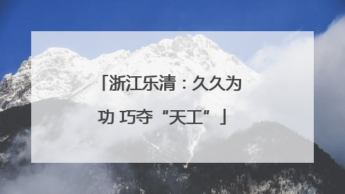 浙江乐清：久久为功 巧夺“天工”