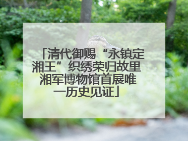 清代御赐“永镇定湘王”织绣荣归故里 湘军博物馆首展唯一历史见证