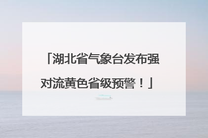 湖北省气象台发布强对流黄色省级预警！