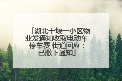 湖北十堰一小区物业发通知收取电动车停车费 街道回应：已撤下通知