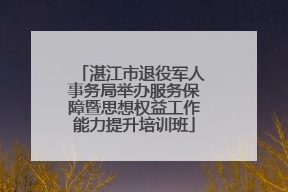 湛江市退役军人事务局举办服务保障暨思想权益工作能力提升培训班