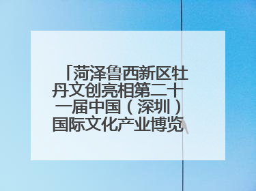 菏泽鲁西新区牡丹文创亮相第二十一届中国（深圳）国际文化产业博览交易会