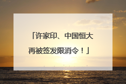 许家印、中国恒大再被签发限消令！