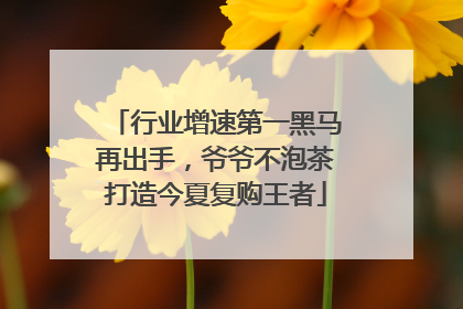 行业增速第一黑马再出手，爷爷不泡茶打造今夏复购王者
