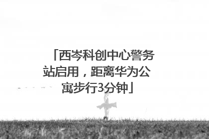 西岑科创中心警务站启用，距离华为公寓步行3分钟