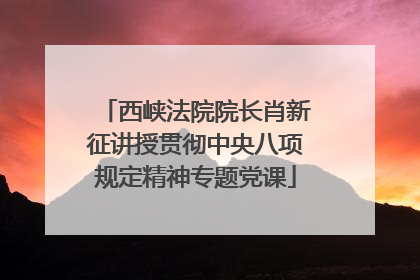 西峡法院院长肖新征讲授贯彻中央八项规定精神专题党课