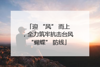 迎 “风” 而上，全力筑牢抗击台风 “蝴蝶” 防线
