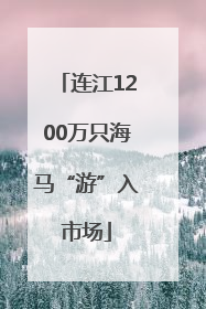 连江1200万只海马“游”入市场