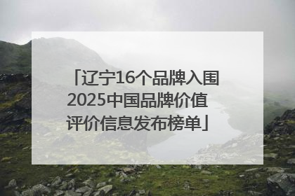 辽宁16个品牌入围2025中国品牌价值评价信息发布榜单