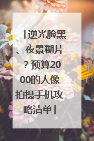 逆光脸黑、夜景糊片？预算2000的人像拍摄手机攻略清单