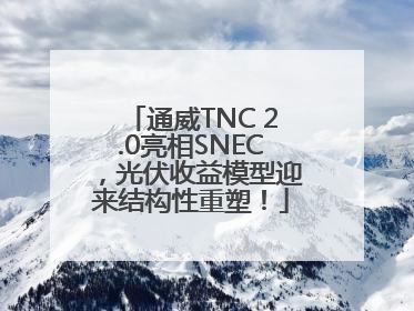 通威TNC 2.0亮相SNEC，光伏收益模型迎来结构性重塑！