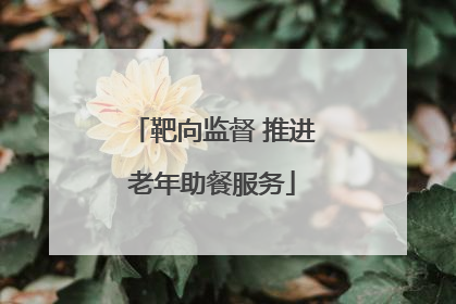 靶向监督 推进老年助餐服务