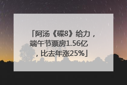 阿汤《碟8》给力，端午节票房1.56亿，比去年涨25%