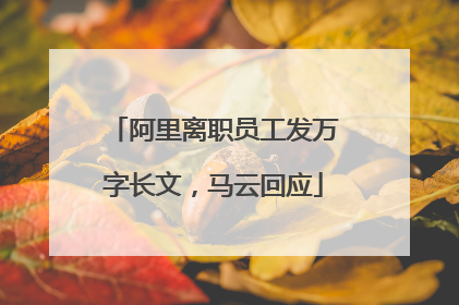 阿里离职员工发万字长文，马云回应