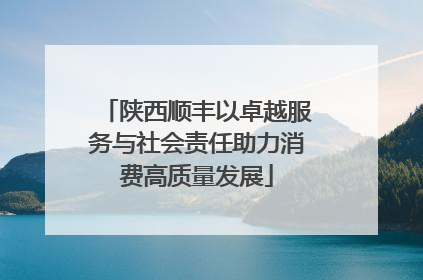 陕西顺丰以卓越服务与社会责任助力消费高质量发展