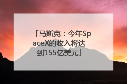 马斯克：今年SpaceX的收入将达到155亿美元