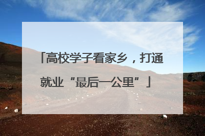 高校学子看家乡，打通就业“最后一公里”