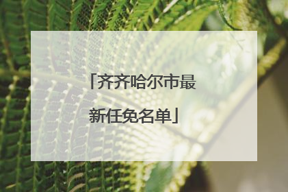 齐齐哈尔市最新任免名单