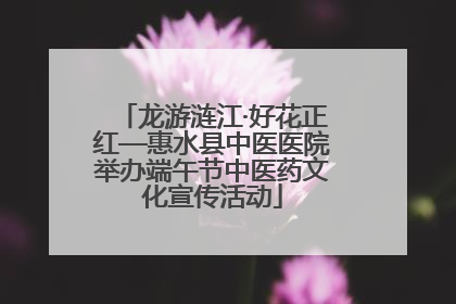 龙游涟江·好花正红—惠水县中医医院举办端午节中医药文化宣传活动
