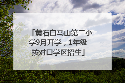 黄石白马山第二小学9月开学，1年级按对口学区招生