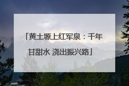 黄土塬上红军泉：千年甘甜水 浇出振兴路