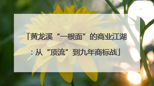 黄龙溪“一根面”的商业江湖：从“顶流”到九年商标战