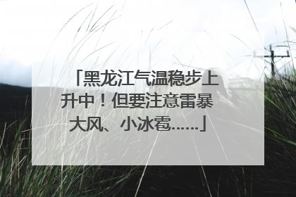 黑龙江气温稳步上升中！但要注意雷暴大风、小冰雹……