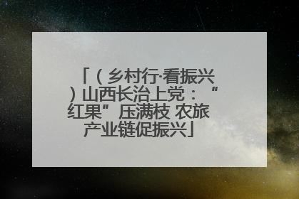（乡村行·看振兴）山西长治上党：“红果”压满枝 农旅产业链促振兴