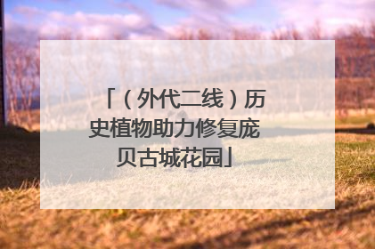 （外代二线）历史植物助力修复庞贝古城花园
