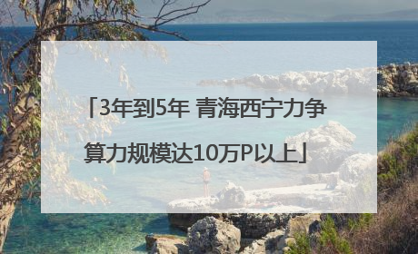3年到5年 青海西宁力争算力规模达10万P以上