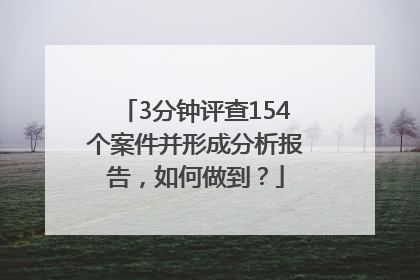 3分钟评查154个案件并形成分析报告，如何做到？