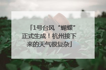 1号台风“蝴蝶”正式生成！杭州接下来的天气很复杂