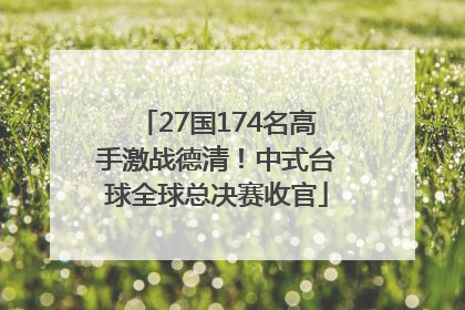 27国174名高手激战德清！中式台球全球总决赛收官