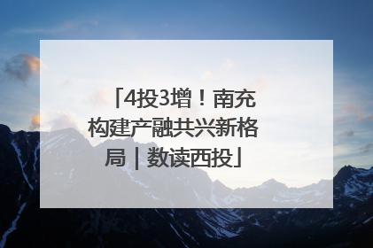 4投3增！南充构建产融共兴新格局｜数读西投