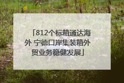 812个标箱通达海外 宁德口岸集装箱外贸业务稳健发展