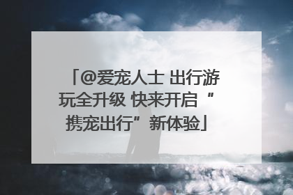 @爱宠人士 出行游玩全升级 快来开启“携宠出行”新体验